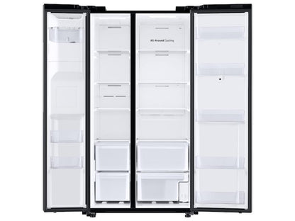 Samsung RS22T5561SG 22 cu. ft. Counter Depth Side-by-Side Refrigerator with Touch Screen Family Hub™ in Black Stainless Steel
