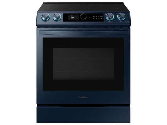Bespoke Smart Slide-in Electric Range 6.3 cu. ft. with Smart Dial & Air Fry in Navy Steel