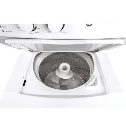 GUV27ESSMWW GE Unitized Spacemaker® 3.8 cu. ft. Capacity Washer with Stainless Steel Basket and 5.9 cu. ft. Capacity Long Vent Electric Dryer