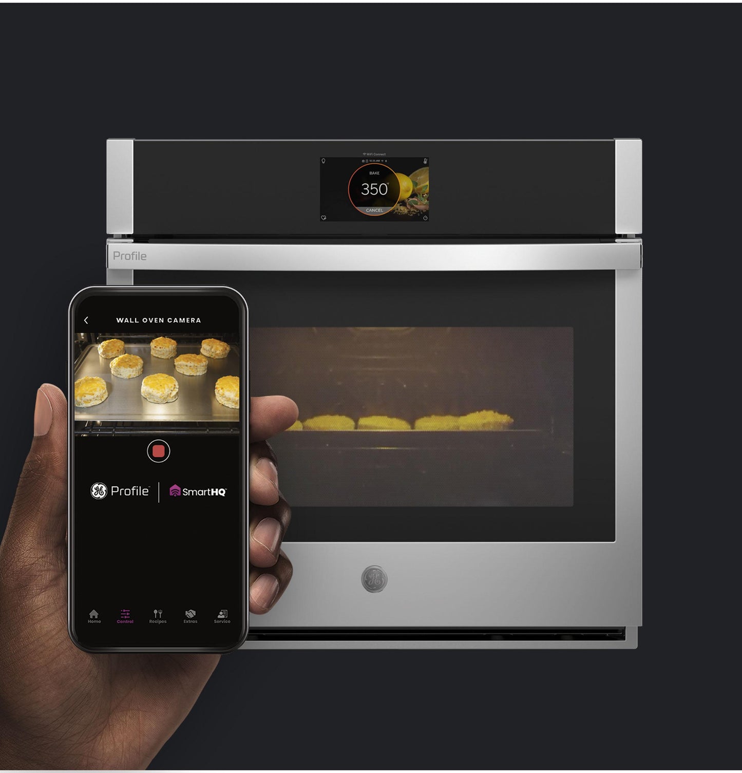 PTS9000SNSS GE Profile™ 30" Smart Built-In Convection Single Wall Oven with In-Oven Camera and No Preheat Air Fry