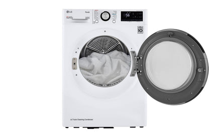 Lg DLHC1455W 4.2 cu. ft. Smart Wi-Fi Enabled Compact Front Load Dryer with Dual Inverter HeatPump™ Technology