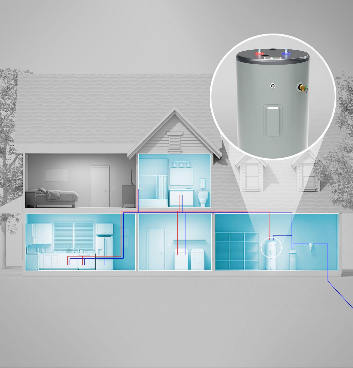 GE40S08BAM GE® 40 Gallon Short Electric Water Heater