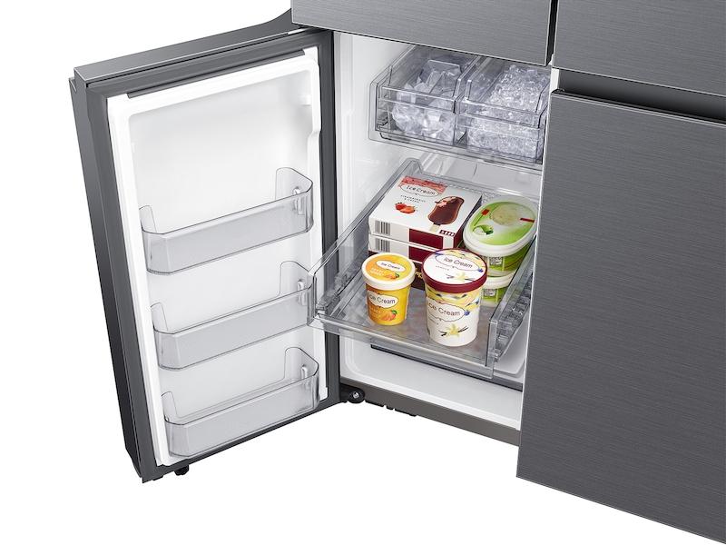 23 cu. ft. Smart Counter Depth 4-Door Flex™ refrigerator with Family Hub™ and Beverage Center in Black Stainless Steel