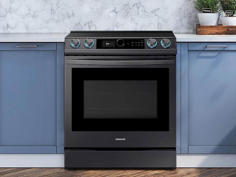 Samsung NE63T8711SG 6.3 cu ft. Smart Slide-in Electric Range with Smart Dial & Air Fry in Black Stainless Steel