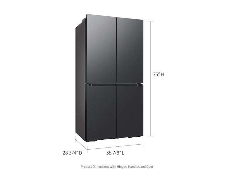 Samsung Bespoke Counter Depth 4-Door Flex™ Refrigerator (23 cu. ft.) in Matte Black Steel