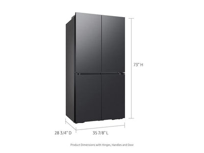 Samsung Bespoke Counter Depth 4-Door Flex™ Refrigerator (23 cu. ft.) in Matte Black Steel