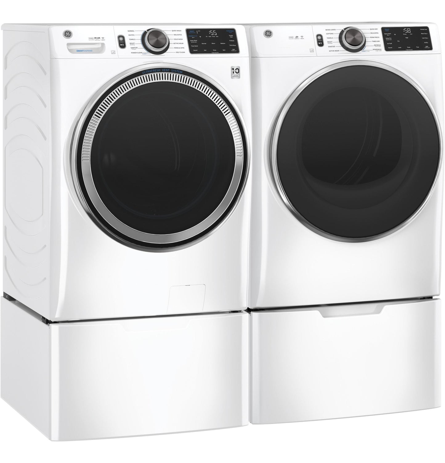 GE® 4.8 cu. ft. Capacity Smart Front Load ENERGY STAR® Steam Washer with SmartDispense™ UltraFresh Vent System with OdorBlock™ and Sanitize + Allergen