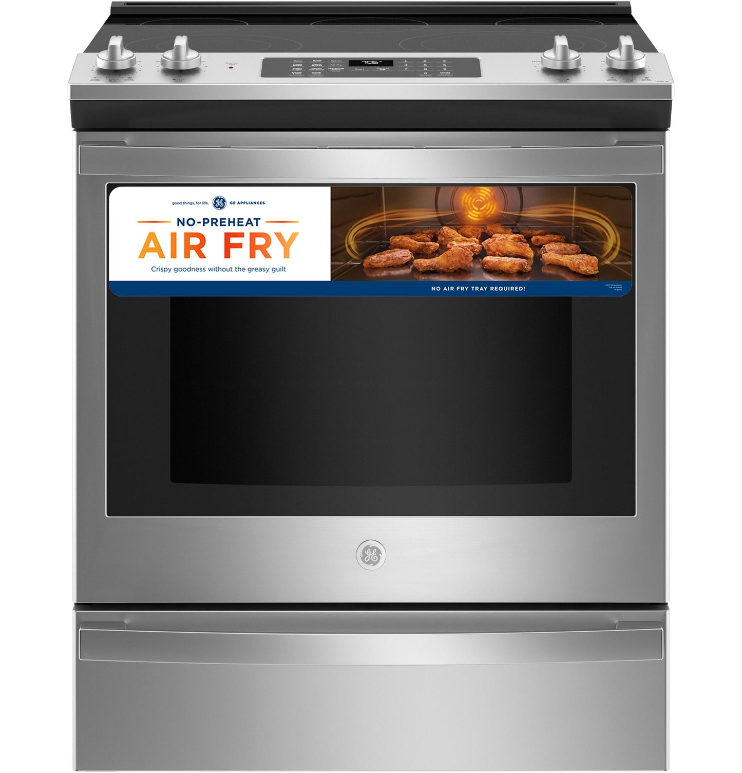 GE® 30" Slide-In Electric Convection Range with No Preheat Air Fry