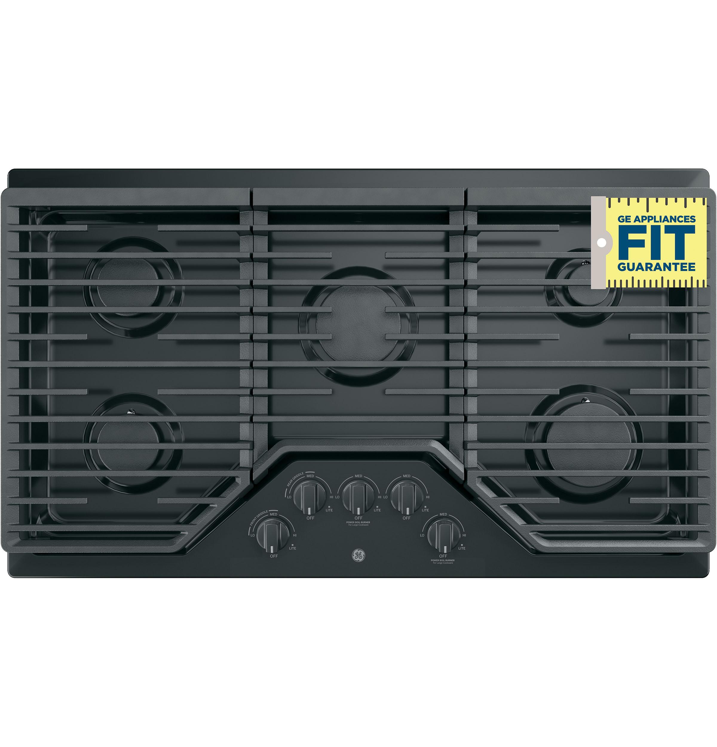 JGP5036DLBB GE® 36" Built-In Gas Cooktop with 5 Burners and Dishwasher Safe Grates