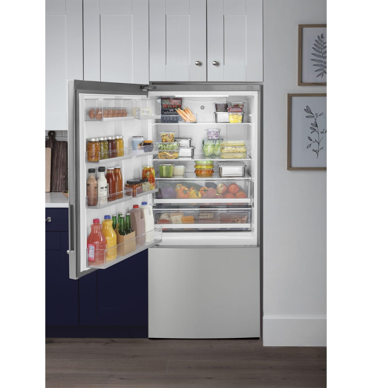 GBE17HYRFS GE® ENERGY STAR® 17.7 Cu. Ft. Counter-Depth Bottom-Freezer Refrigerator