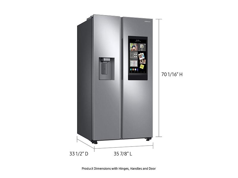 Samsung 26.7 cu. ft. Large Capacity Side-by-Side Refrigerator with Touch Screen Family Hub™ in Stainless Steel