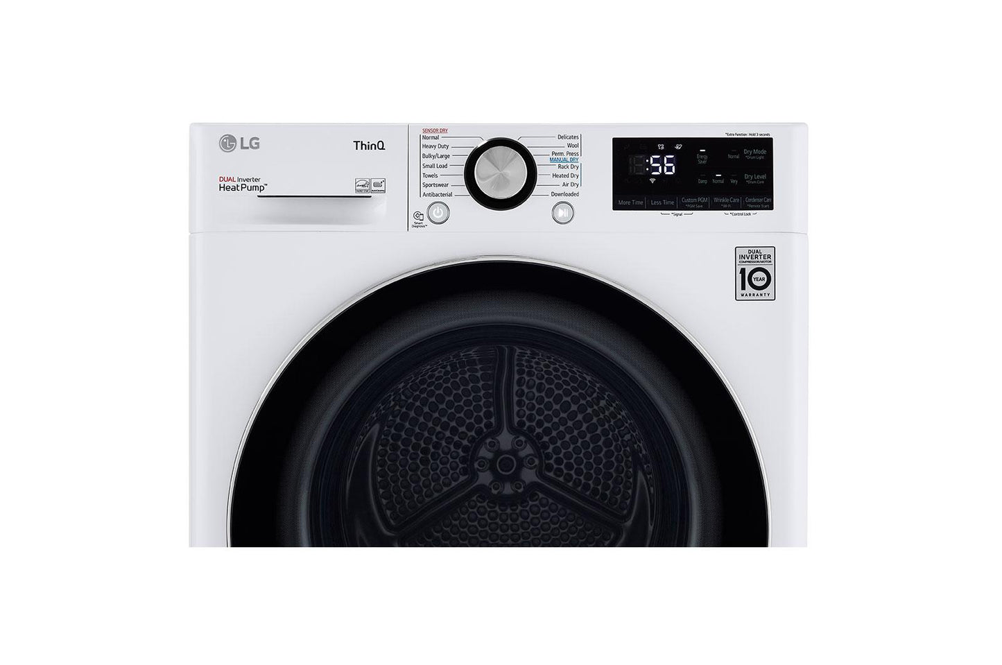 Lg DLHC1455W 4.2 cu. ft. Smart Wi-Fi Enabled Compact Front Load Dryer with Dual Inverter HeatPump™ Technology