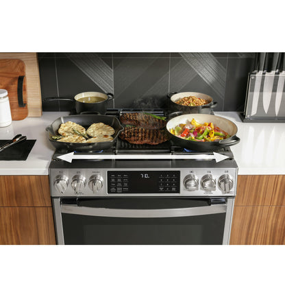 P2S930YPFS GE Profile™ 30" Smart Dual Fuel Slide-In Front-Control Fingerprint Resistant Range