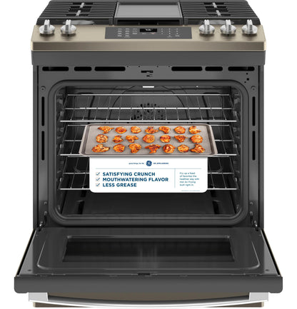 JGS760EPES GE® 30" Slide-In Front-Control Convection Gas Range with No Preheat Air Fry