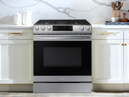 Samsung 6.0 cu. ft. Smart Slide-in Gas Range with Air Fry in Stainless Steel