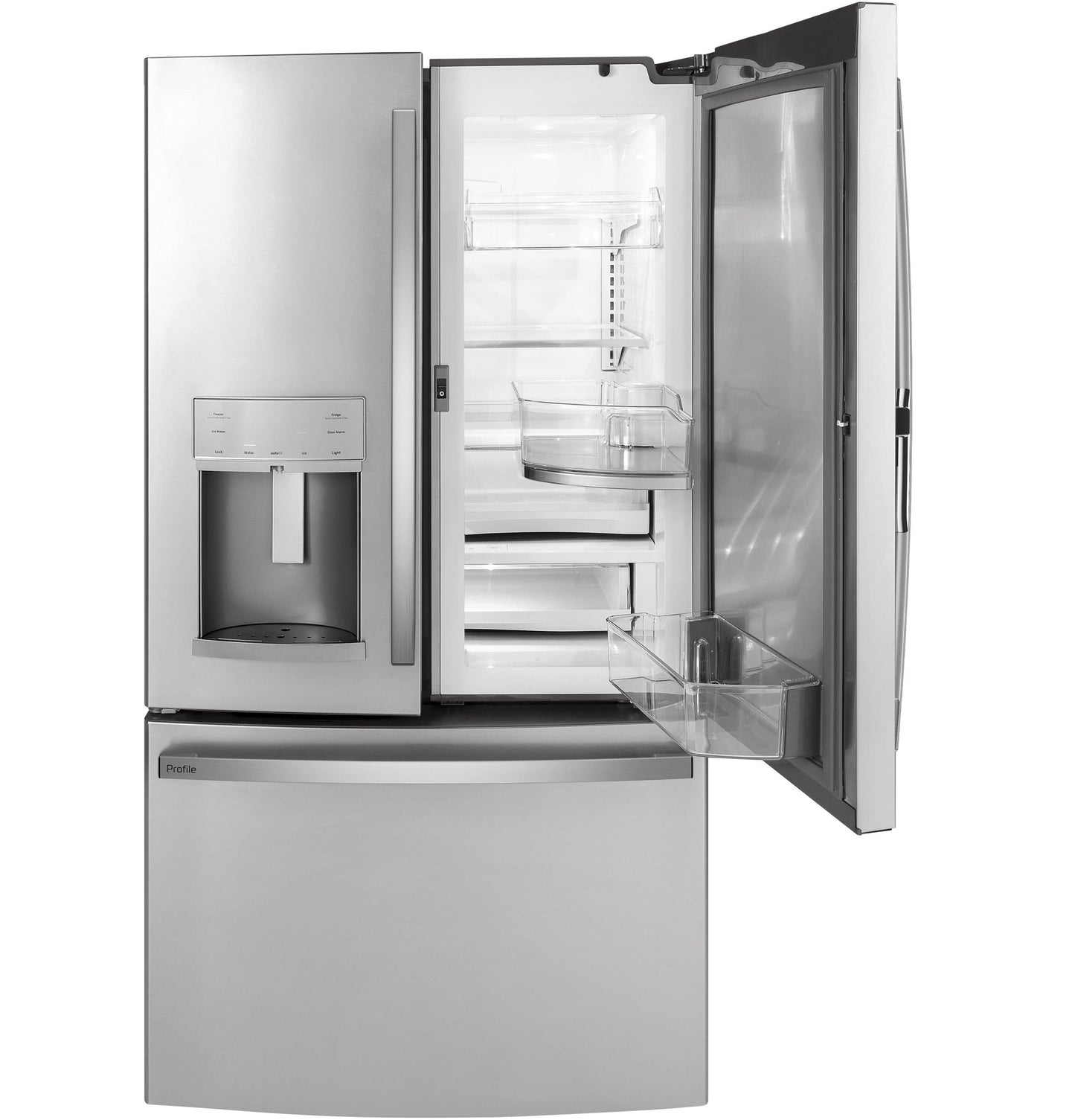 PYD22KYNFS GE Profile™ 22.1 Cu. Ft. Counter-Depth Fingerprint Resistant French-Door Refrigerator with Door In Door and Hands-Free AutoFill