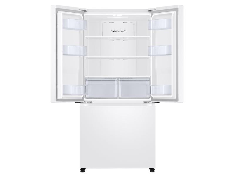 18 cu. ft. Smart Counter Depth 3-Door French Door Refrigerator in White