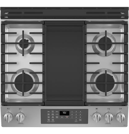 JGS760SPSS GE® 30" Slide-In Front-Control Convection Gas Range with No Preheat Air Fry