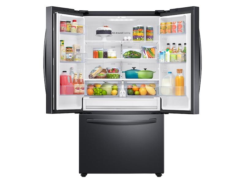 28 cu. ft. Large Capacity 3-Door French Door Refrigerator in Black Stainless Steel