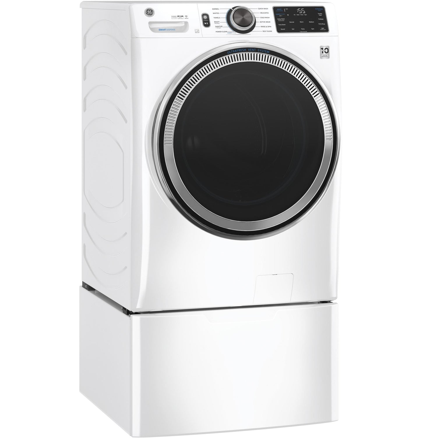 GE® 4.8 cu. ft. Capacity Smart Front Load ENERGY STAR® Steam Washer with SmartDispense™ UltraFresh Vent System with OdorBlock™ and Sanitize + Allergen