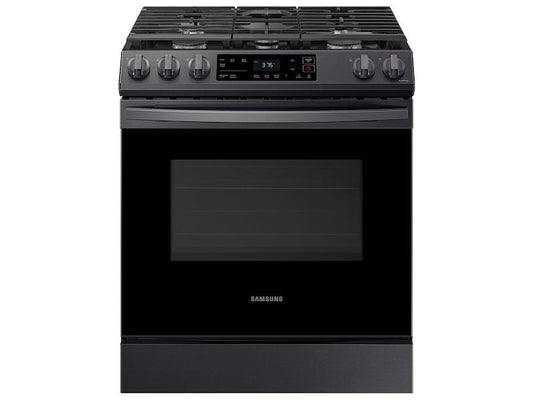 Samsung 6.0 cu. ft. Smart Slide-in Gas Range in Black Stainless Steel
