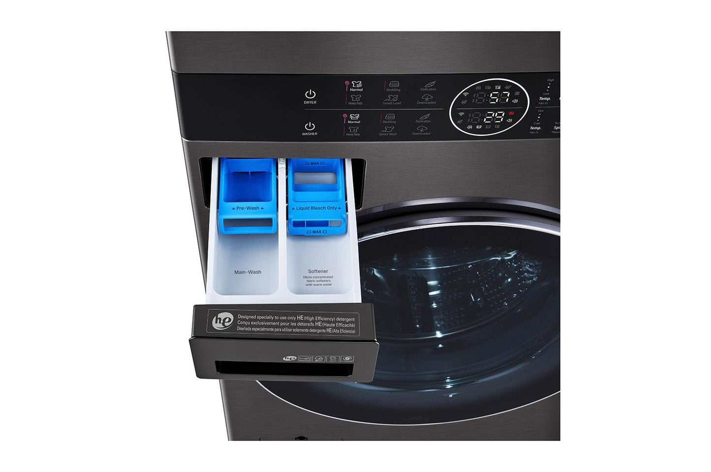 Lg WKGX201HBA Single Unit Front Load LG WashTower™ with Center Control™ 4.5 cu. ft. Washer and 7.4 cu. ft. Gas Dryer