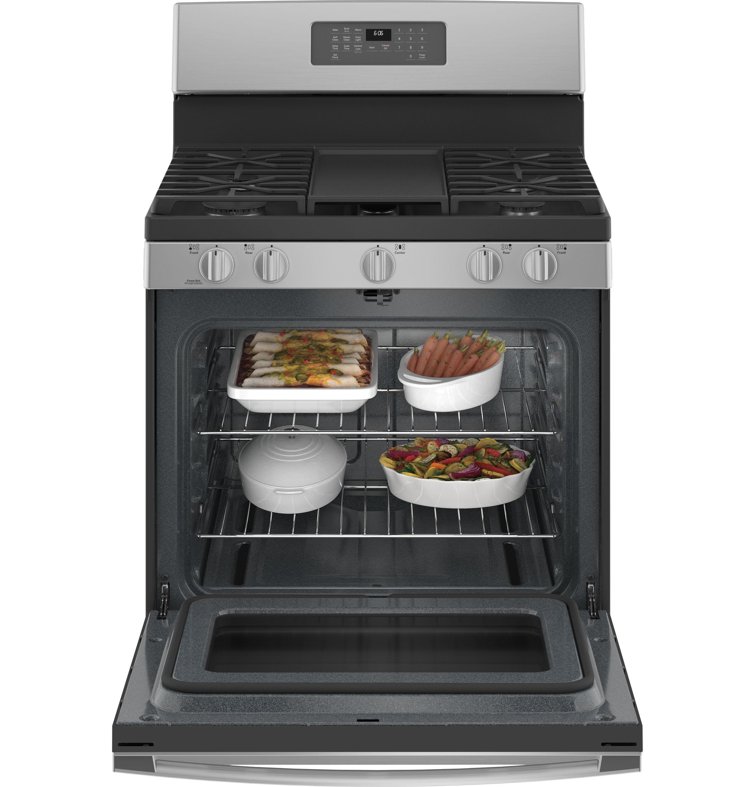 GE® 30" Free-Standing Gas Fingerprint Resistant Range