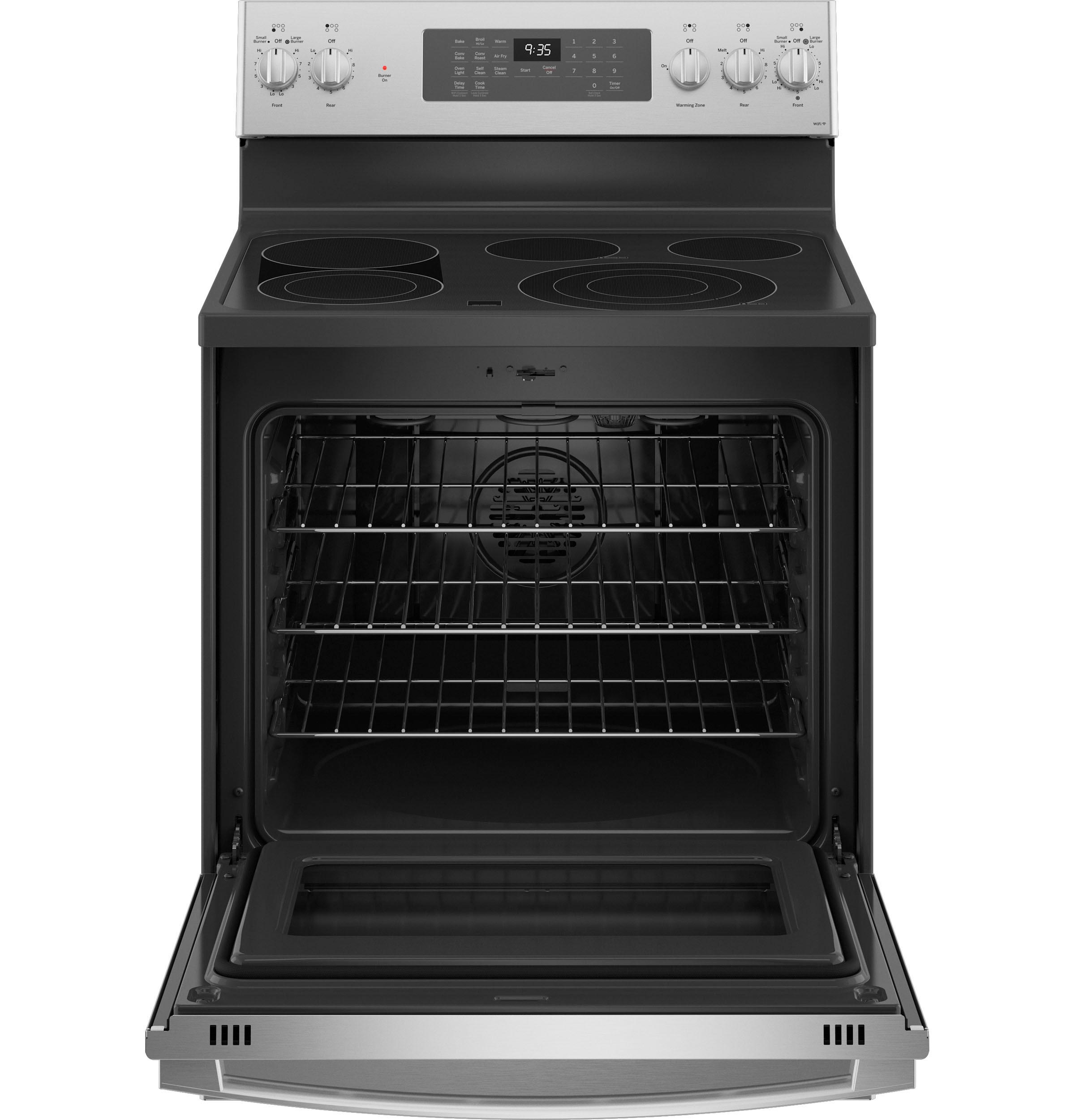 GE Profile™ 30" Smart Free-Standing Electric Convection Fingerprint Resistant Range with No Preheat Air Fry