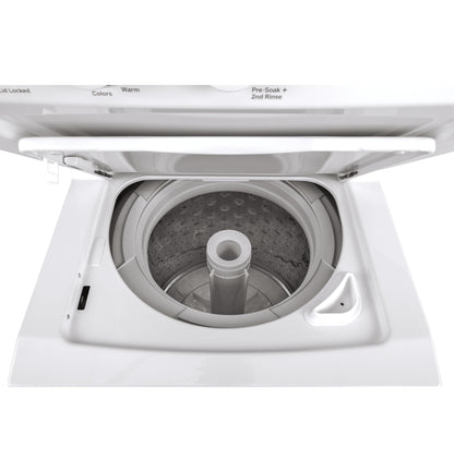 GUD24GSSMWW GE Unitized Spacemaker® 2.3 cu. ft. Capacity Washer with Stainless Steel Basket and 4.4 cu. ft. Capacity Gas Dryer