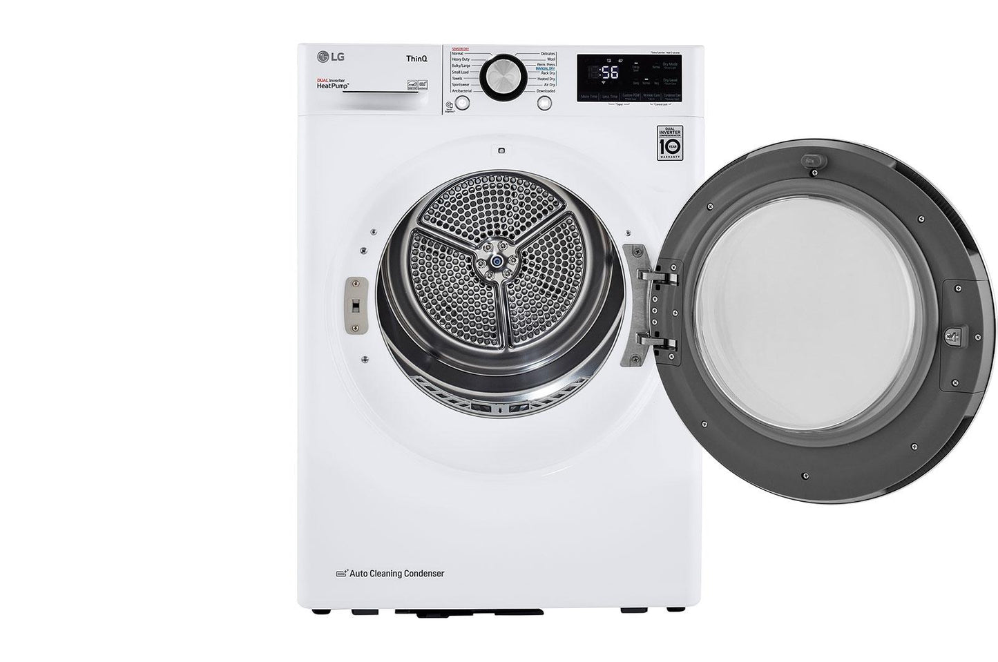 Lg DLHC1455W 4.2 cu. ft. Smart Wi-Fi Enabled Compact Front Load Dryer with Dual Inverter HeatPump™ Technology
