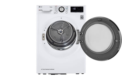 Lg DLHC1455W 4.2 cu. ft. Smart Wi-Fi Enabled Compact Front Load Dryer with Dual Inverter HeatPump™ Technology