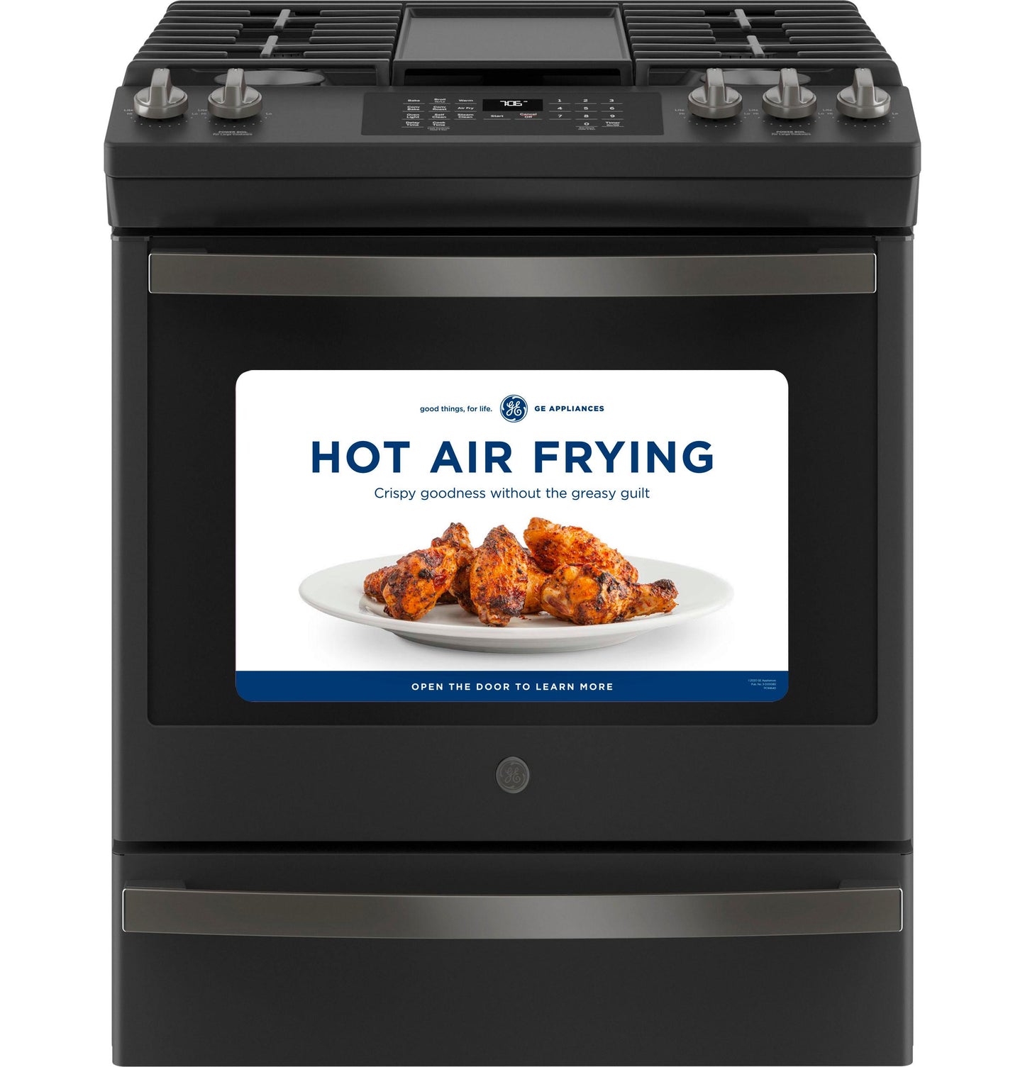 GE® 30" Slide-In Front-Control Convection Gas Range with No Preheat Air Fry