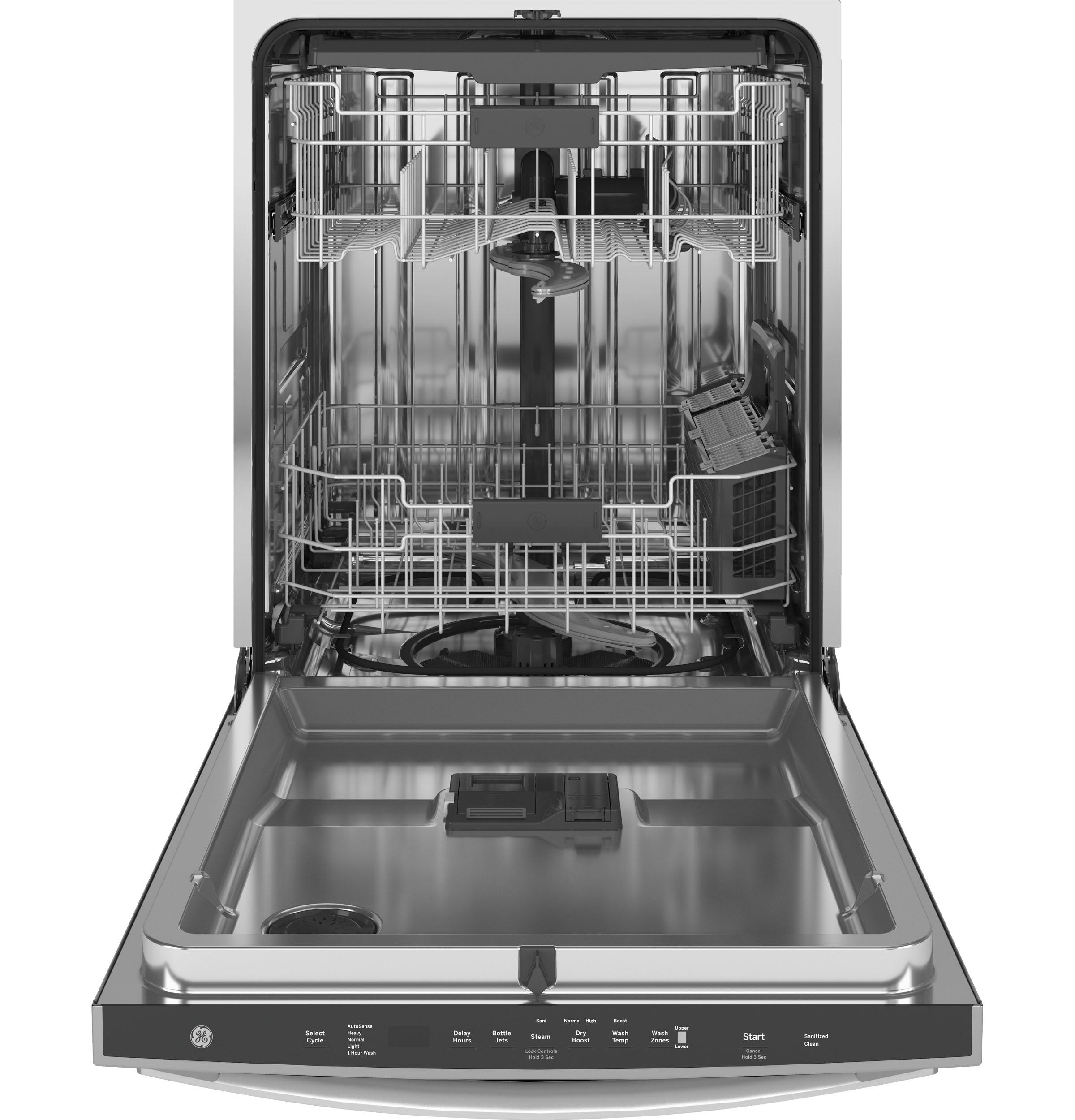 GE® Fingerprint Resistant Top Control with Stainless Steel Interior Dishwasher with Sanitize Cycle & Dry Boost with Fan Assist