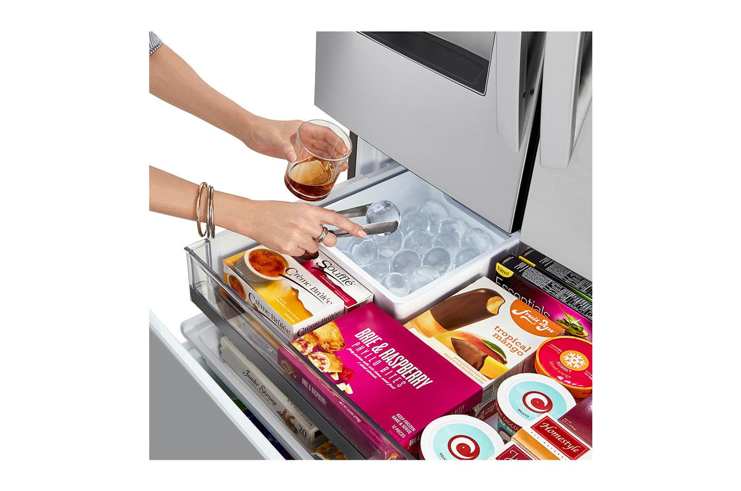 Lg LRFDC2406S 24 cu. ft. Smart Wi-Fi Enabled Door-in-Door® Counter-Depth Refrigerator with Craft Ice™ Maker
