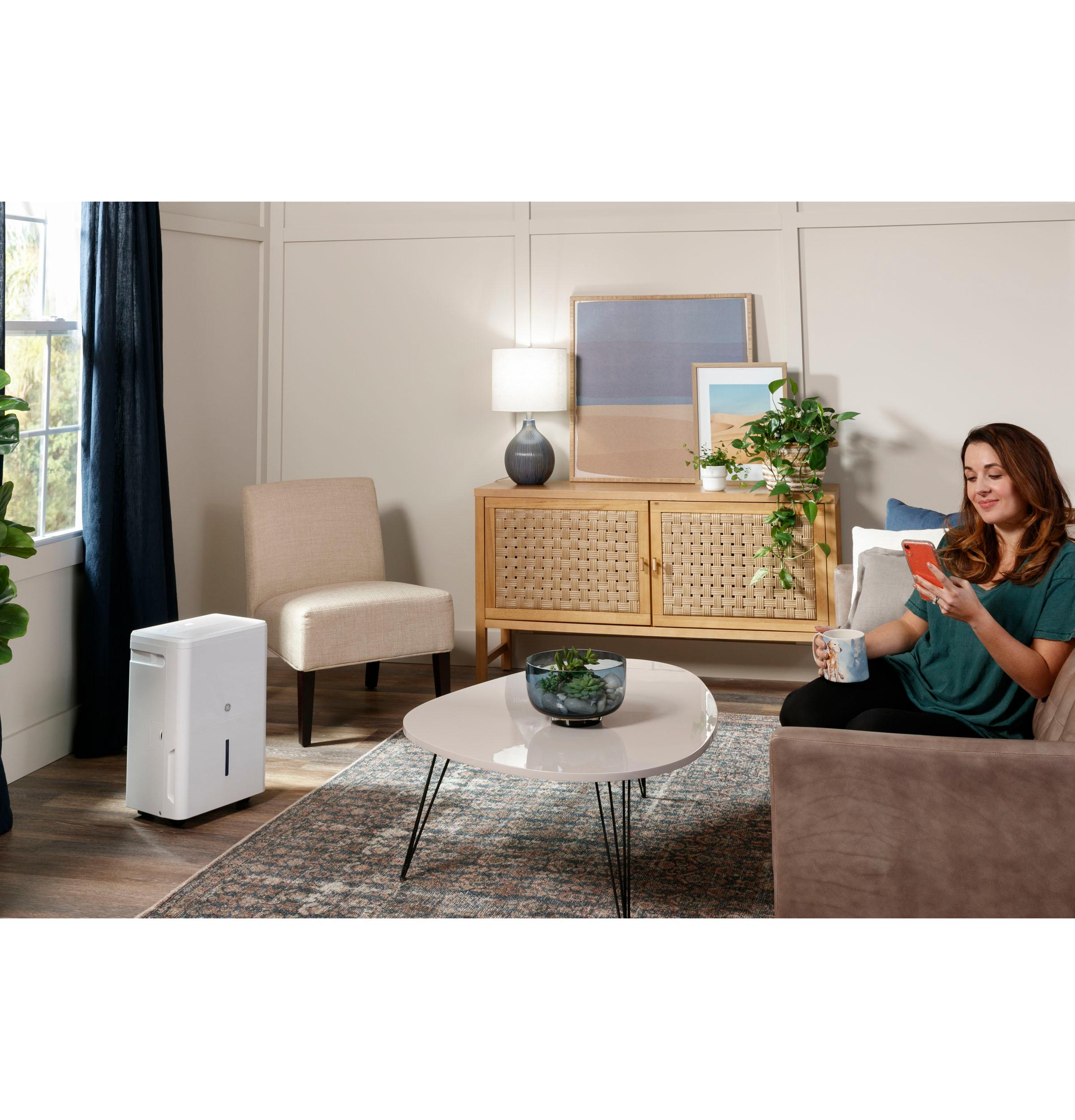 ADHR22LB GE® ENERGY STAR® 22 Pint Portable Dehumidifier with Smart Dry for Damp Spaces