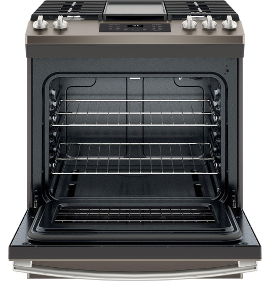 GE® 30" Slide-In Front Control Gas Range