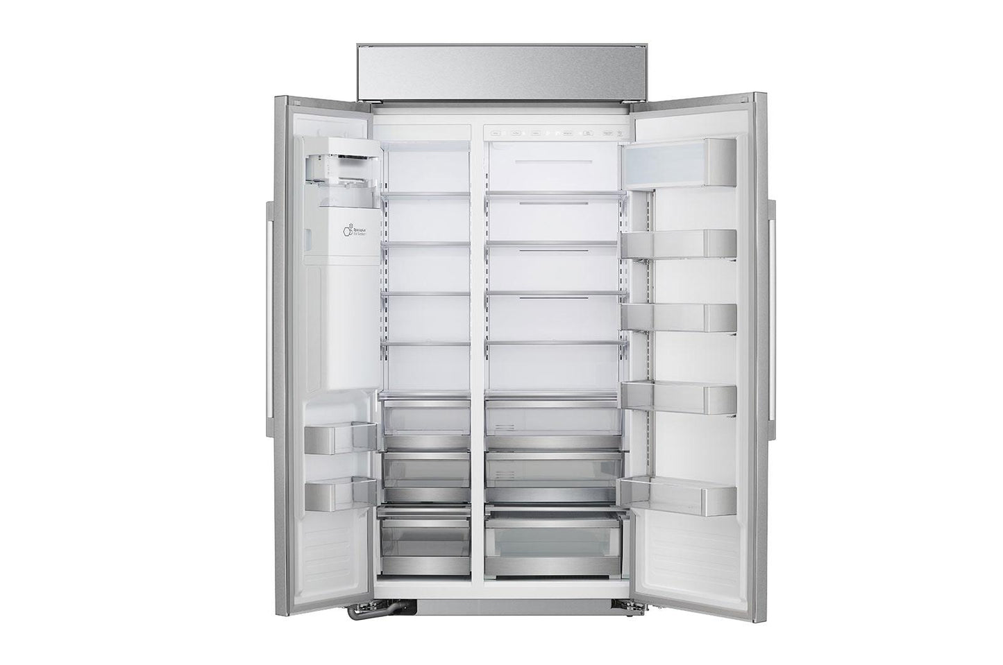SRSXB2622S LG STUDIO 26 cu. ft. Smart Side-by-Side Built-In Refrigerator with Ice & Water Dispenser
