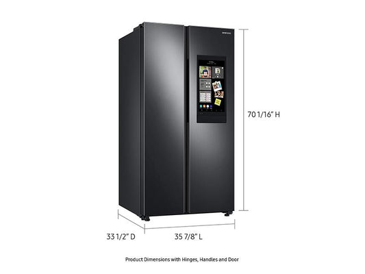 Samsung RS28A5F61SG 27.3 cu. ft. Smart Side-by-Side Refrigerator with Family Hub™ in Black Stainless Steel