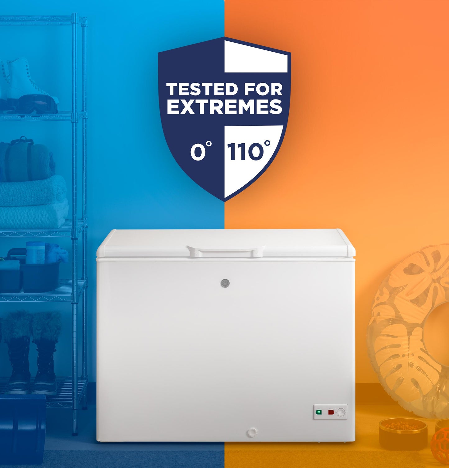 FCM11SRWW GE® 10.7 Cu. Ft. Manual Defrost Chest Freezer