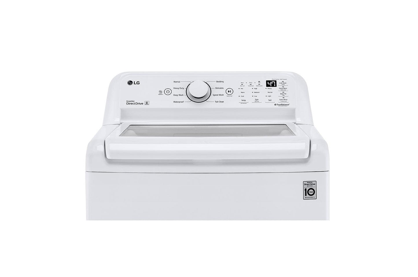 Lg WT7005CW 4.3 cu. ft. Ultra Large Capacity Top Load Washer with 4-Way™ Agitator & TurboDrum™ Technology
