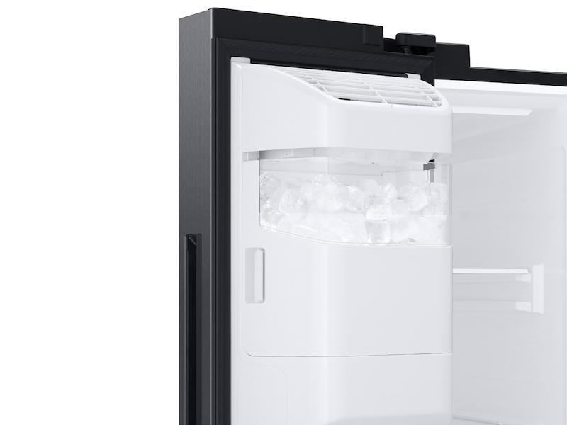 26.7 cu. ft. Large Capacity Side-by-Side Refrigerator with Touch Screen Family Hub™ in Black Stainless Steel