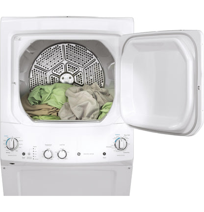 GUV27ESSMWW GE Unitized Spacemaker® 3.8 cu. ft. Capacity Washer with Stainless Steel Basket and 5.9 cu. ft. Capacity Long Vent Electric Dryer