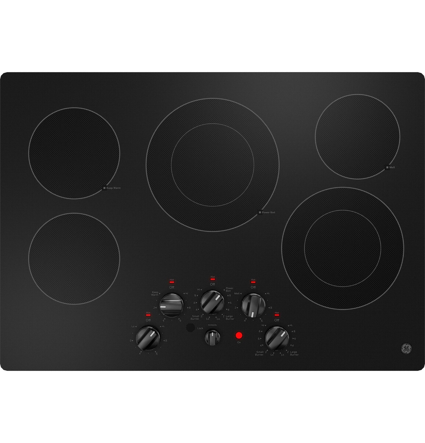 JEP5030DTBB GE® 30" Built-In knob Control Electric Cooktop