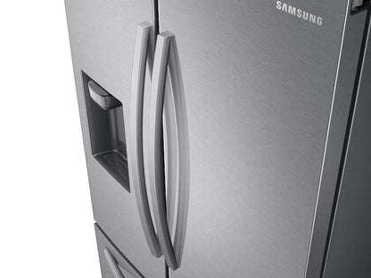 27 cu. ft. Large Capacity 3-Door French Door Refrigerator with External Water & Ice Dispenser in Stainless Steel