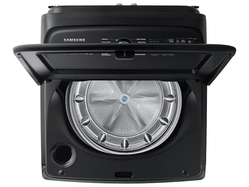 5.2 cu. ft. Large Capacity Smart Top Load Washer with Super Speed Wash in Brushed Black