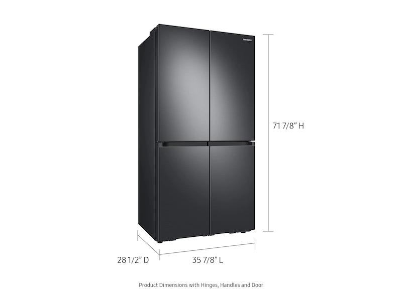 Samsung 23 cu. ft. Smart Counter Depth 4-Door Flex™ refrigerator with AutoFill Water Pitcher and Dual Ice Maker in Black Stainless Steel