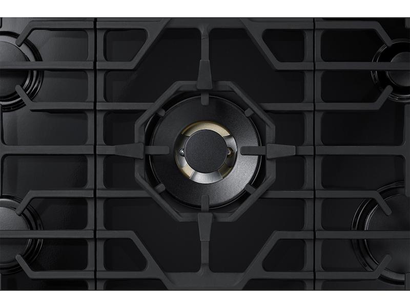 Samsung 30" Smart Gas Cooktop with 22K BTU Dual Power Burner in Black Stainless Steel