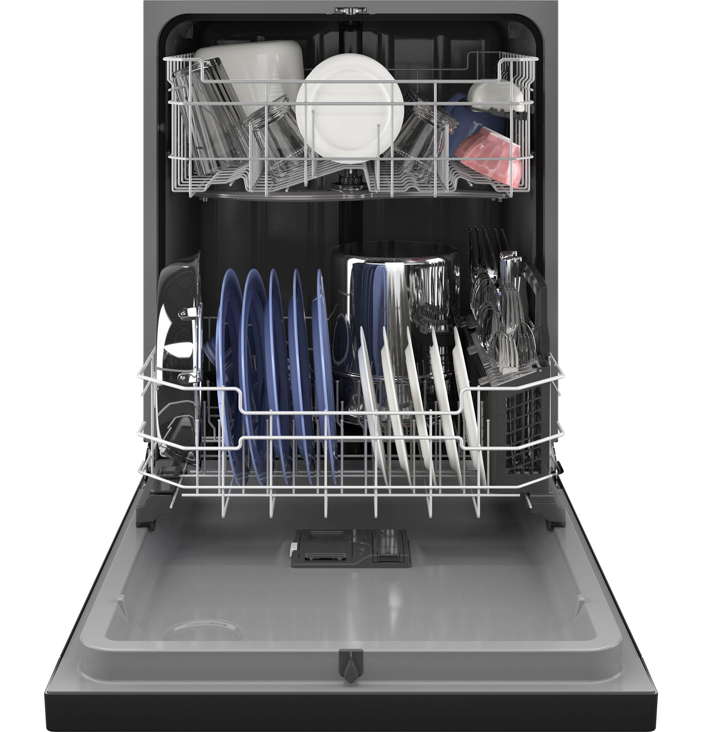 GDF550PGRBB GE® ENERGY STAR® Front Control with Plastic Interior Dishwasher with Sanitize Cycle & Dry Boost