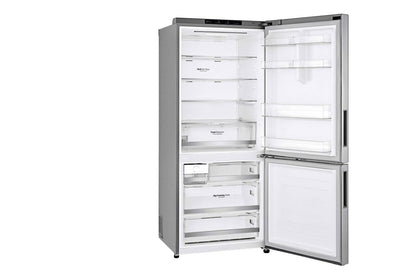 Lg LBNC15231V 15 cu. ft. 28-inch Wide Bottom Freezer Refrigerator - Stainless Steel
