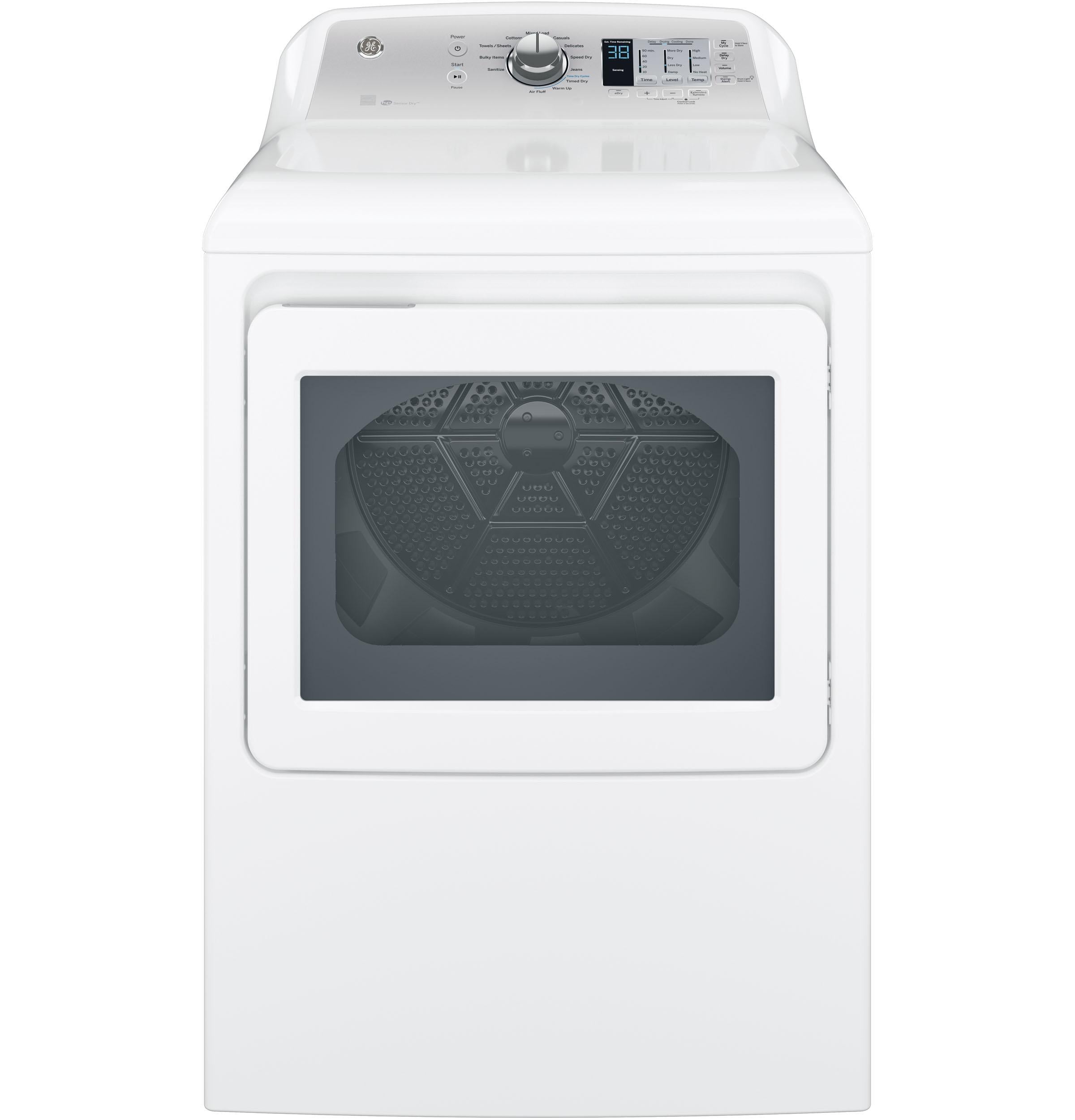GE® 7.4 cu. ft. Capacity aluminized alloy drum Electric Dryer with Sensor Dry